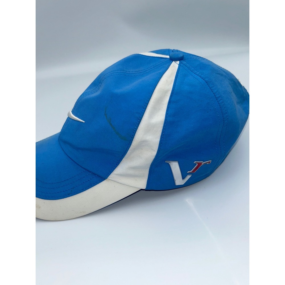Nike Golf Hat Blue White Adjustable Swoosh ONE V Logo Performance Cap - Picture 3 of 5